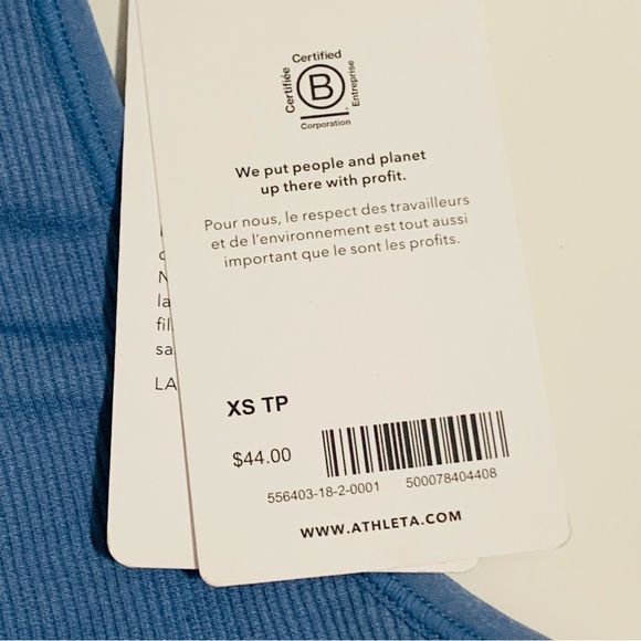 Athleta Aurora Crop Rib Tank Top in Blue Size XS - Picture 6 of 7